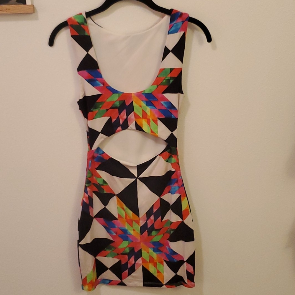 Mara hoffman fractals cut out back mini dress - Picture 2 of 5